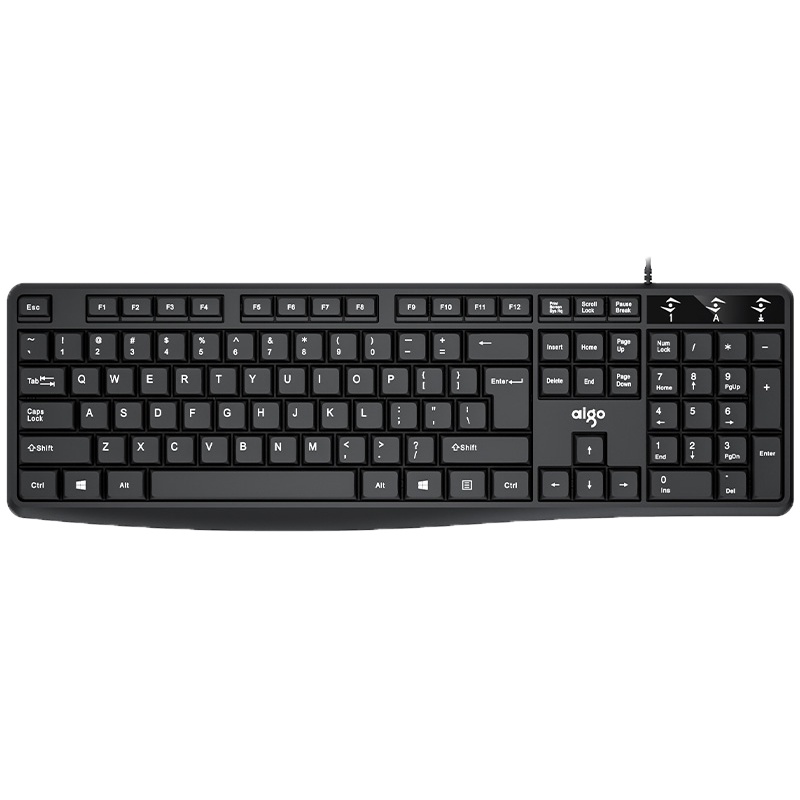 爱国者(AIGO)有线键盘 游戏电脑台式机笔记本家用办公商务USB外接一体机学生学习男女生通用有线键盘 K120 黑色