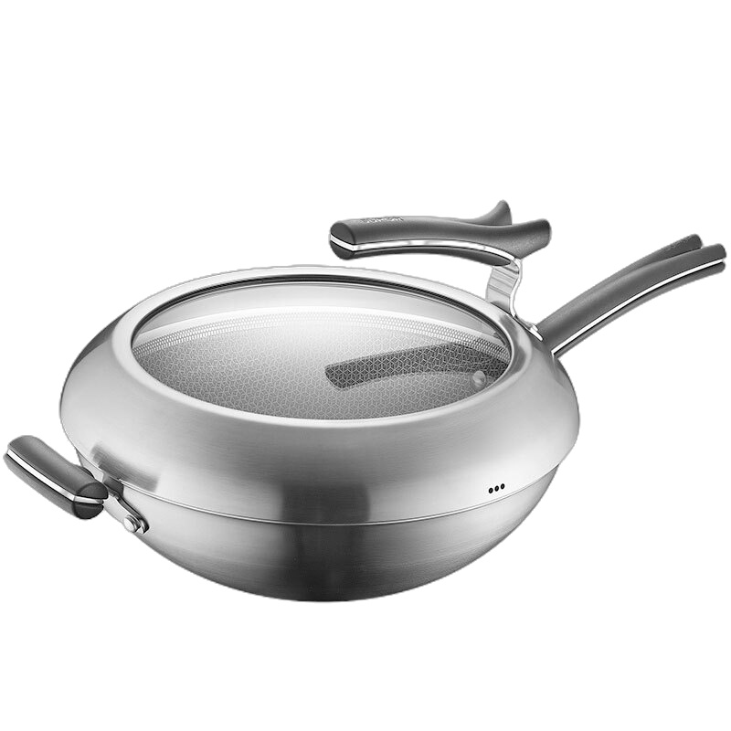 苏泊尔(SUPOR)炒锅X晶盾不锈钢不粘锅少油烟家用炒菜锅燃气电磁炉通用CC32JA1