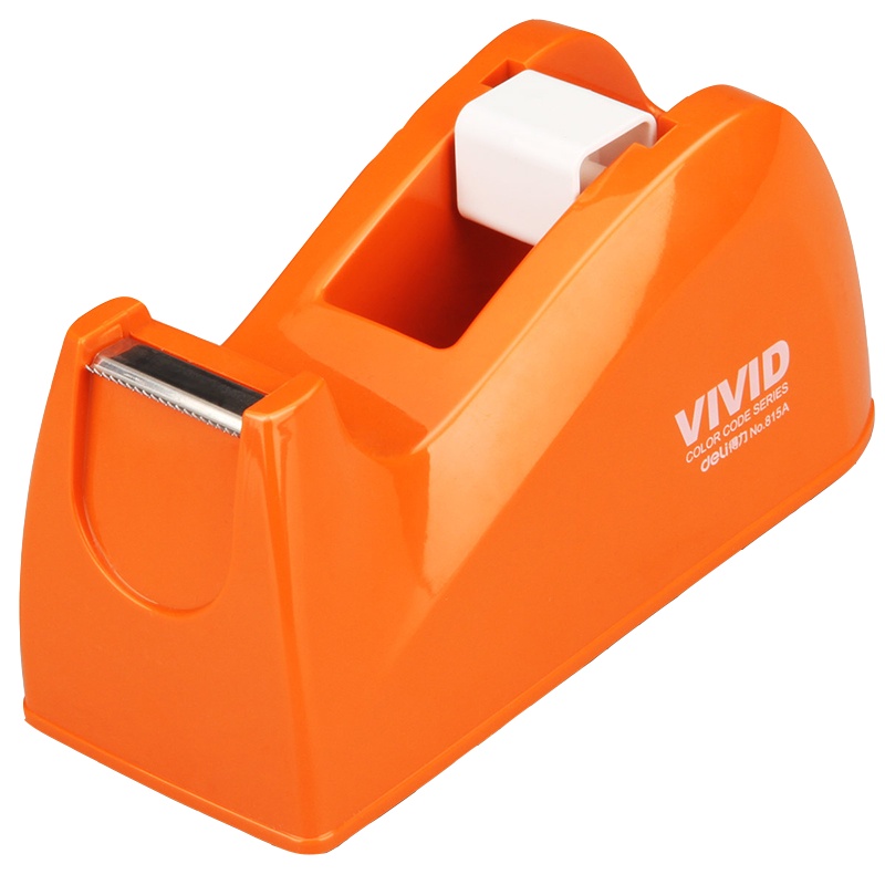 得力(deli)815A 彩色胶带座 时尚文具胶纸座 胶带切割器 胶分割器 透明胶带套 2个装