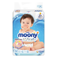 尤妮佳 moony 纸尿裤 M64片(6-11kg)畅透微风中号婴儿尿不湿