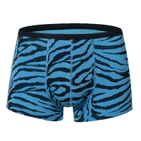 健将JIANJIANG男士平角内裤条纹印花性感潮流时尚四角短裤衩裤头中腰3条装