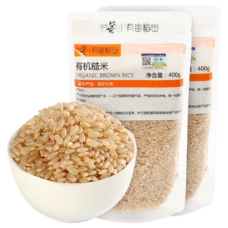 盛耳 有机糙米400g*2袋装 农家全胚芽发芽米五谷杂粮粗粮大米