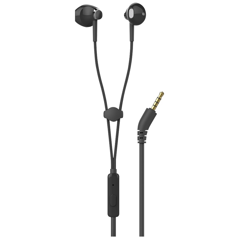 REMAX 手链式音乐通话耳机3.5mm接口 华为 小米安卓手机连线入耳耳机 黑
