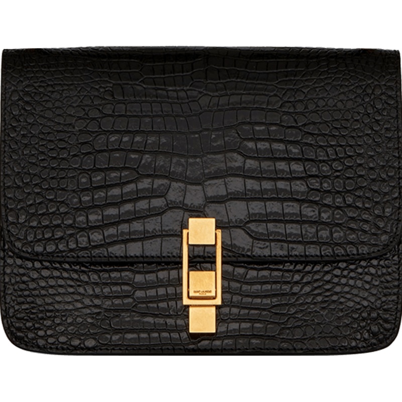 预定 YSL 20新款 CARRE 单肩包 鳄鱼压纹 585060 牛皮革