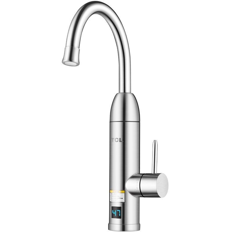 TCL 电热水龙头加热器不锈钢即热式速热厨卫两用过水热下进水TDR-30GX 银色