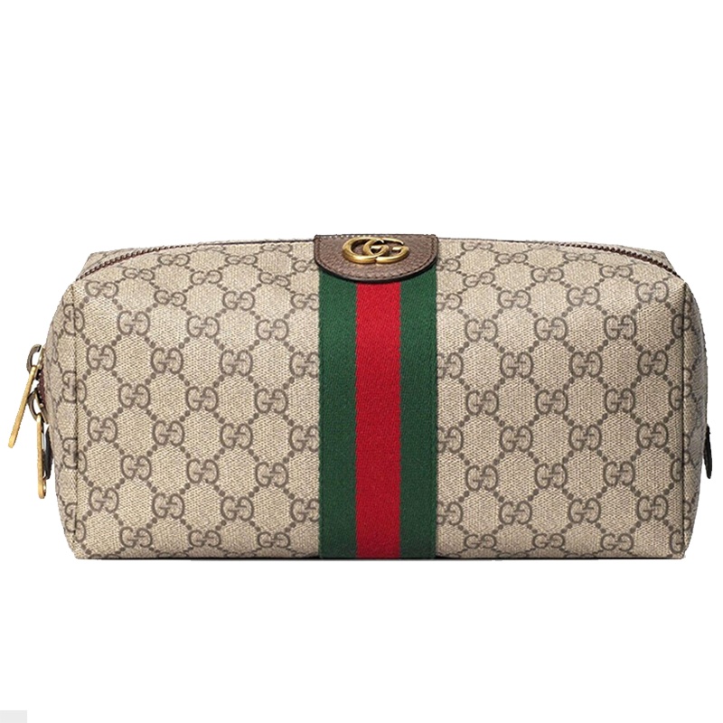 GUCCI 古驰 gucci男包 奢男士侈品红绿条纹双G手拿包