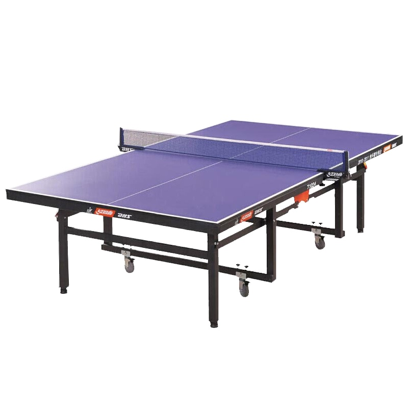 红双喜 T2023 可折叠带滑轮移动式兵乓球桌 蓝色