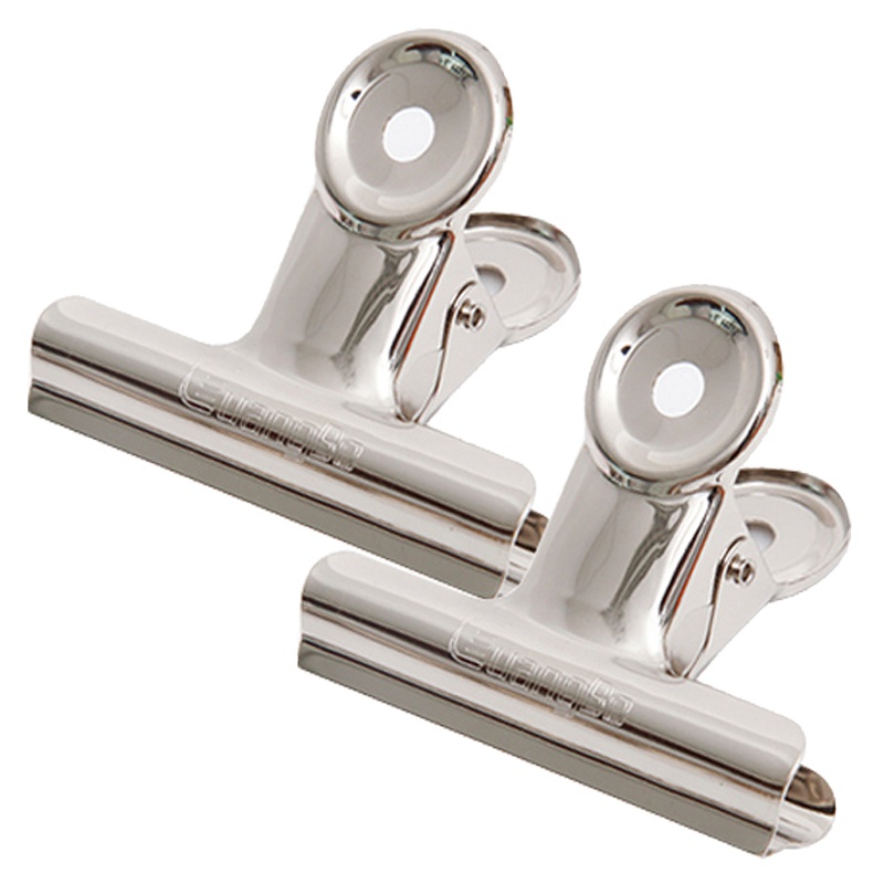 广博(GuangBo)PJ5203票夹51MM圆形不锈钢36只办公收纳夹 圆形票夹子票据夹 长尾夹/白钢夹/票夹