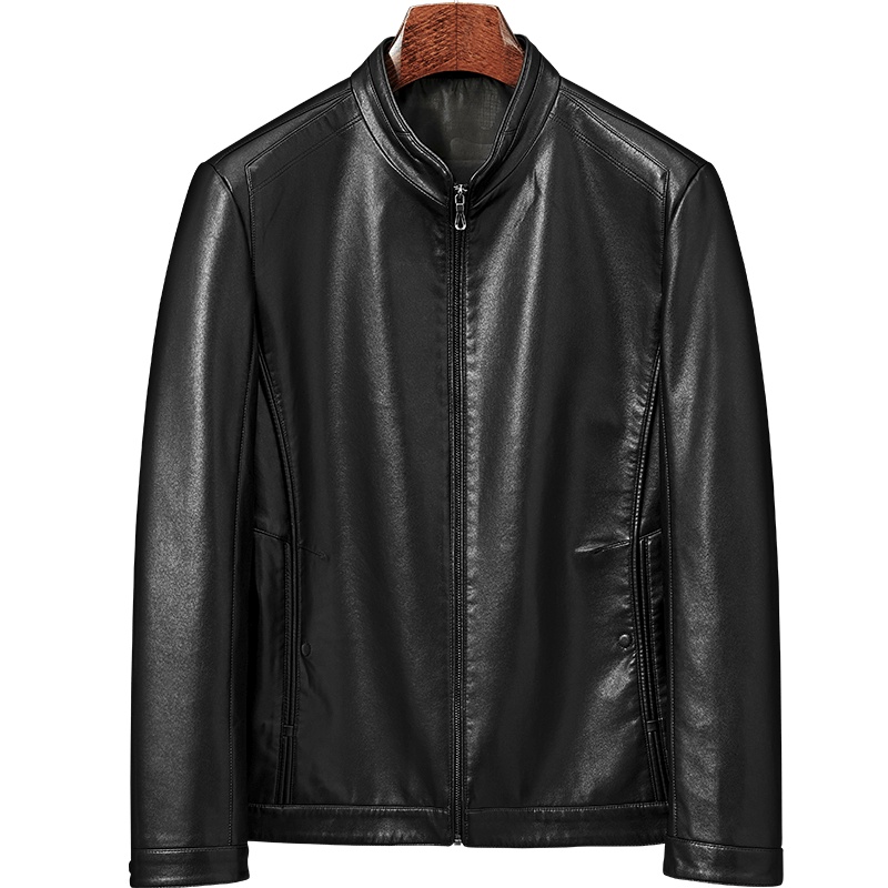 雅鹿男装皮衣男秋季上新休闲百搭棒球领男士皮衣外套1059PA01913