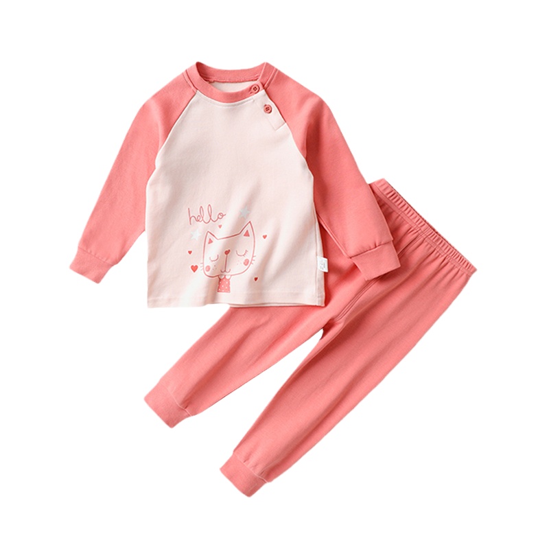 猫人儿童内衣套装女童中小童秋衣秋裤宝宝秋冬装婴儿纯棉保暖睡衣