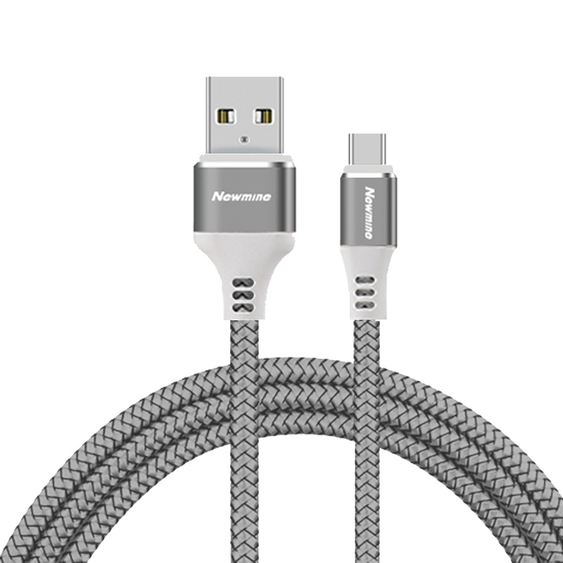 纽曼(Newmine)Type-C连接线BZT5灰色尼龙编织+高品质纯铜线芯 华为 OPPO vivo适用长度1.0米