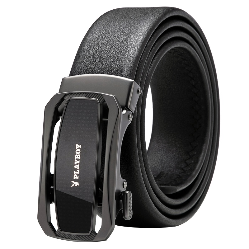 花花公子皮带纯男士头层牛皮自动扣腰带商务休闲男式质感礼盒裤带男士礼物