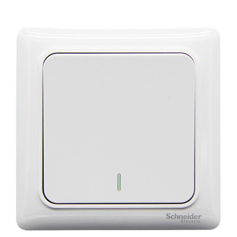 歌派 睿意系列经典白 开关插座家用86型 施耐德电气一开单控 经典白