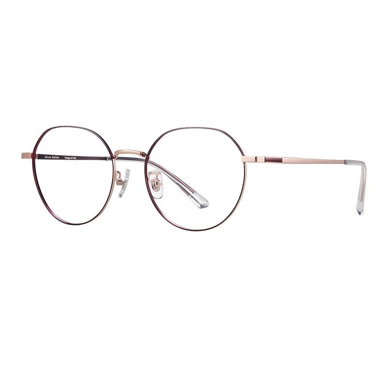 海伦凯勒 经典圆框近视镜男可配护目防蓝光平光镜女 H23070