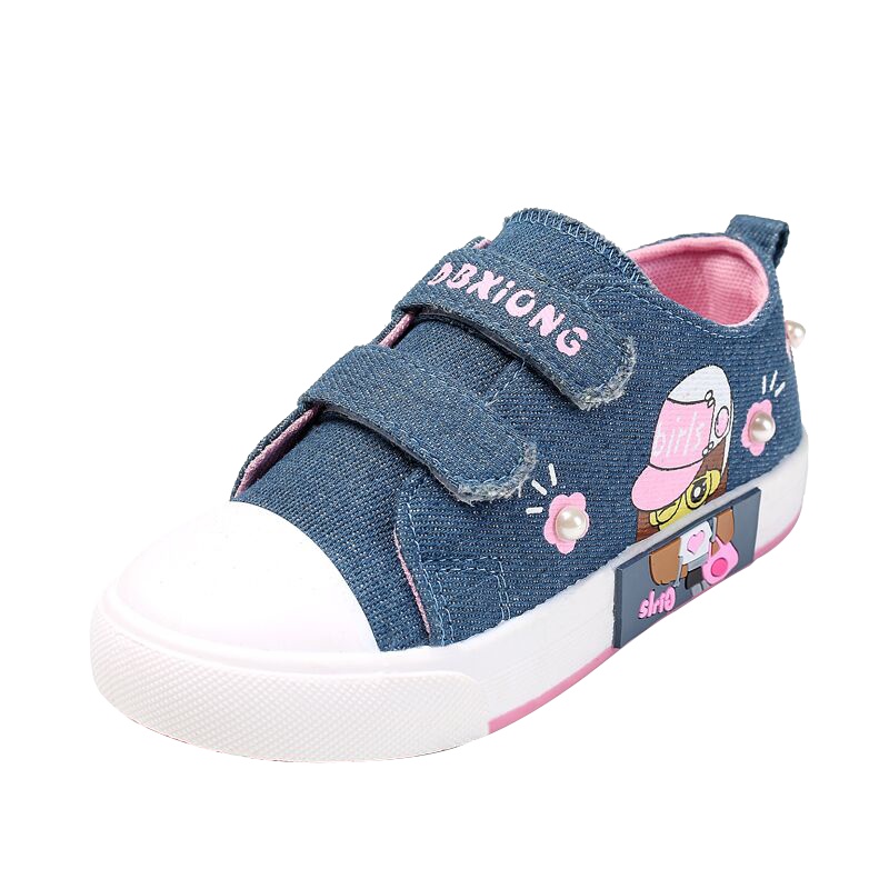 kidadndy春秋女童鞋儿童帆布鞋牛仔布鞋板鞋帆布鞋学生休闲鞋子