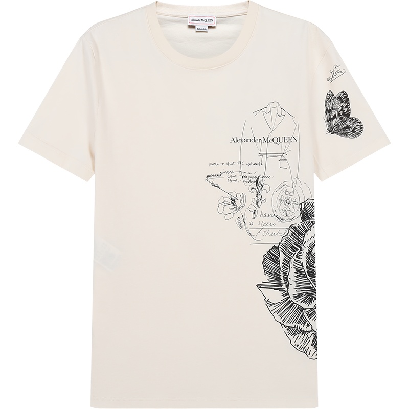 ALEXANDER MCQUEEN 亚历山大·麦昆 男士 棉质圆领短袖T恤650402 QQZ59