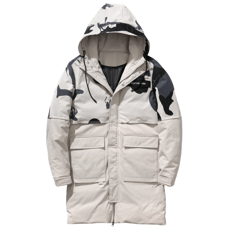 千纸鹤男士羽绒服2019冬季新款黑色韩版连帽保暖外套男潮60191