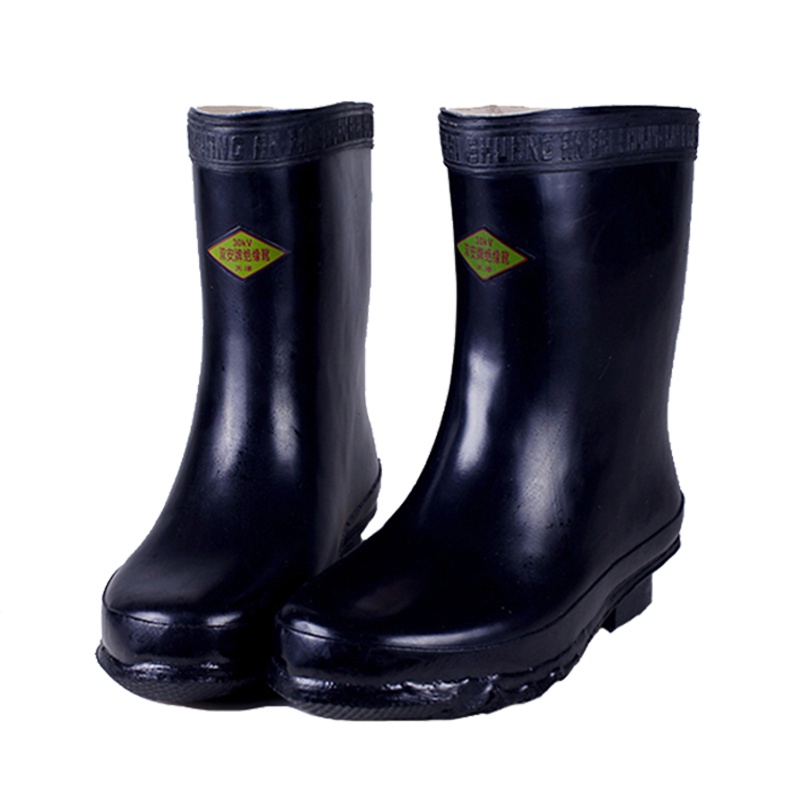 双安 高压30KV绝缘靴 电工靴 耐磨防滑橡胶雨靴 45码
