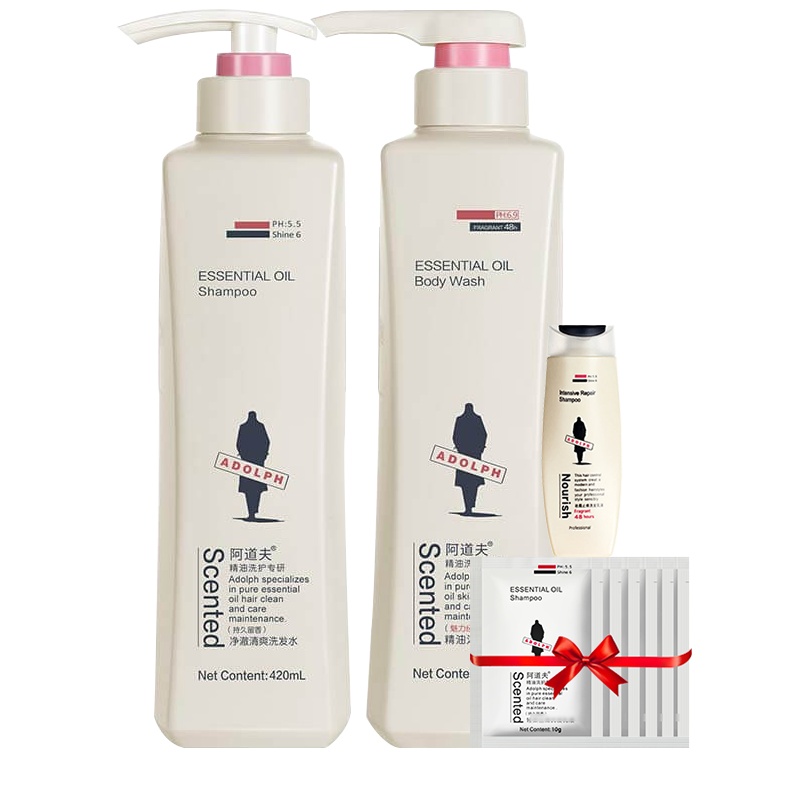 阿道夫洗沐套装 滋润修护洗发水魅力经典沐浴露420ml*2