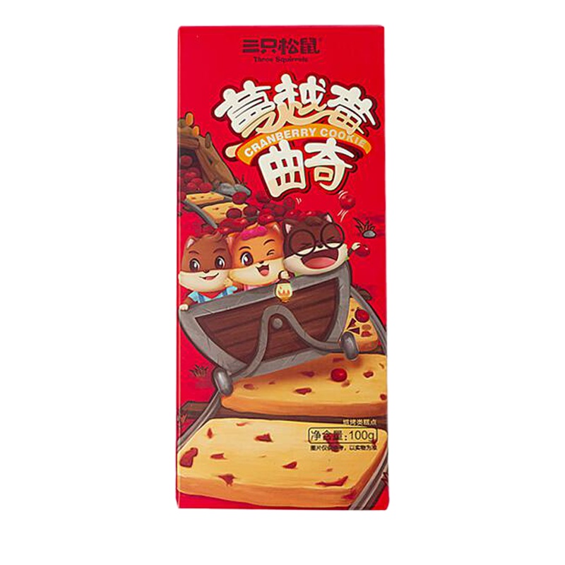 三只松鼠 蔓越莓曲奇薄脆饼干100g/袋