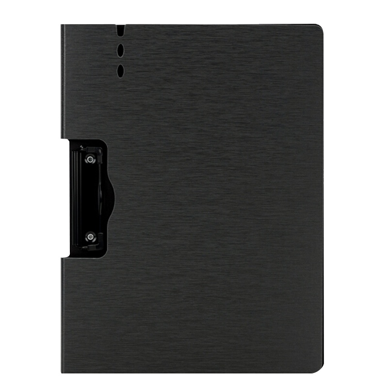 得力 64512 A4横式折页板夹会议夹 加厚硬文件夹 诗朗诵签约夹板 试卷资料收纳夹 深灰