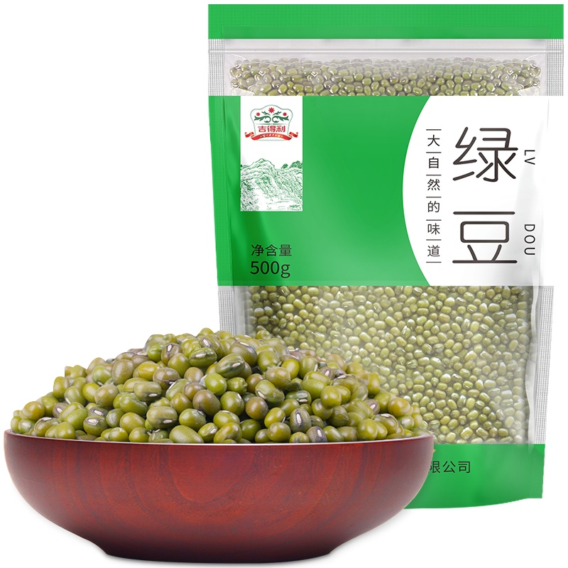 吉得利 绿豆 一级农家绿豆糕配料东北特产无添加五谷杂粮新豆浆伴侣500g