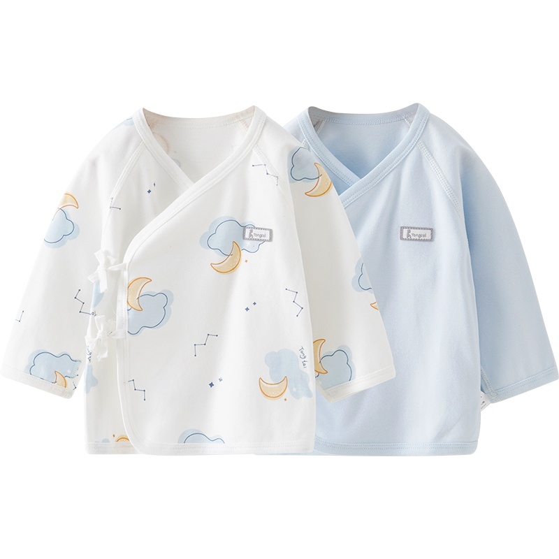 童泰(TONGTAI)四季新款0-6月新生婴儿男女宝宝纯棉家居服上装和服上衣2件装儿童内衣