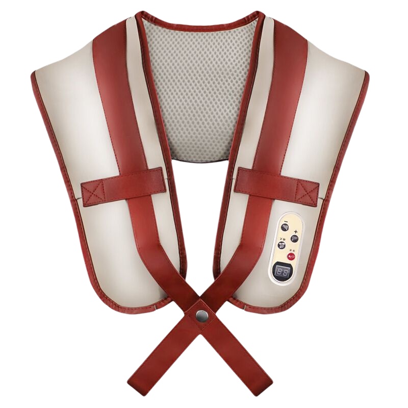 创悦颈椎按摩器CY-8090红色款 肩颈按摩披肩 按摩仪按摩器材 腰部背部 捶打热敷 新年礼物 实惠款