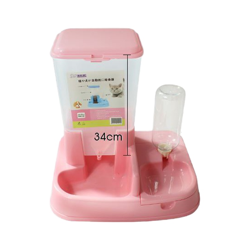 宠物自动喂食器猫二合一纳丽雅猫咪狗狗自动投食器饮水一体机猫食盆狗粮 加大号自动喂食器灰