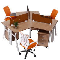 欧宝美公桌屏风办公桌员工桌工作位三人位含柜