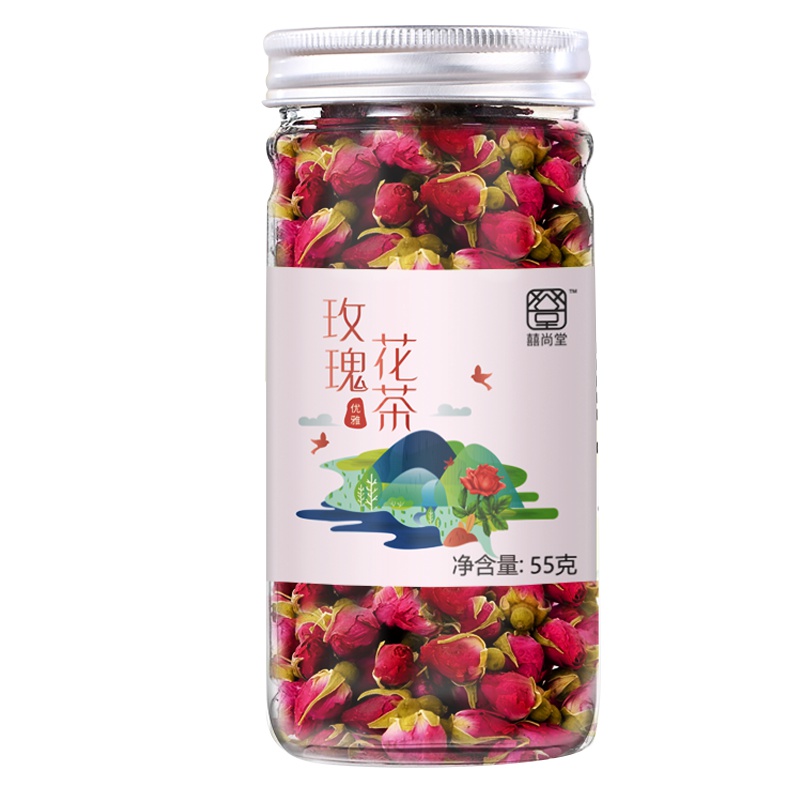 [买1送1同款]囍尚堂 玫瑰花茶55g/罐装 干玫瑰 泡水 无添加剂 花茶茶叶