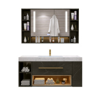 爱家生活 智能浴室柜组合现代简约轻奢大理石洗脸池洗手盆卫生间洗漱台镜柜