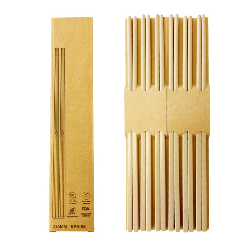 绿之态家用无漆无蜡稻谷壳筷子防霉防滑耐高温儿童学生厨房快子易清洗无漆无蜡不沾油不发霉健康防摔酒店餐馆六双装