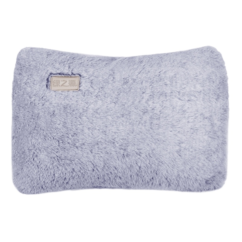 绿之源 热水袋暖水袋暖手宝暖宝宝电暖宝电热宝 电暖贴身保暖 智能充电防爆水电分离水晶兔毛防爆充电暖手宝(灰色)