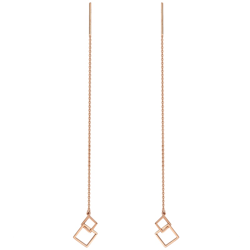 金一 18K金玫瑰金新款牵绊系列女士 耳线耳钉送女友 (定价)CEF016