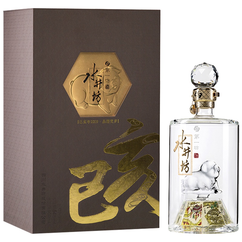 【官方旗舰店】水井坊 晶猪贺岁 浓香型白酒 礼盒装 54° 800mL