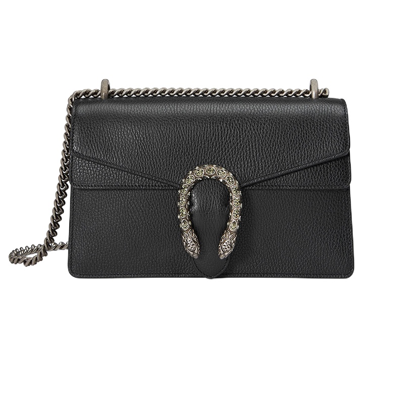 [畅享]GUCCI 古驰 Dionysus系列女士黑色皮革单肩包斜挎包 400249-CAOGN-8176