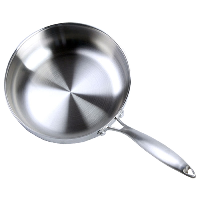 304不锈钢复底煎锅加厚平底锅无涂层 烘焙精灵电磁炉适用煎牛排