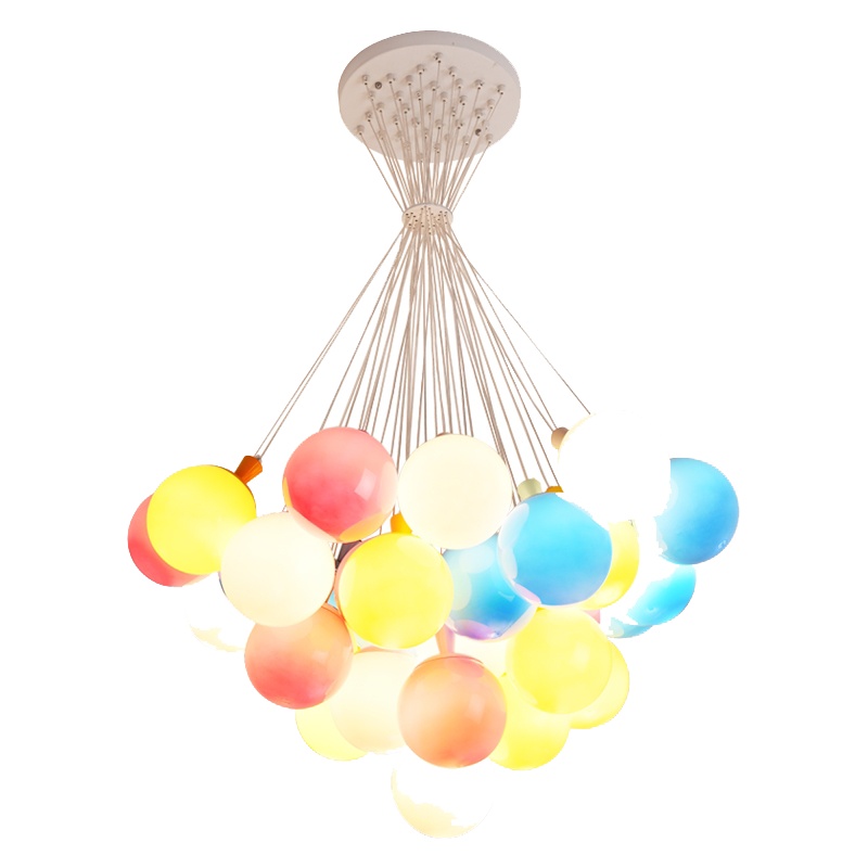 七只蚂蚁 儿童灯简约现代吸顶灯LED铁艺儿童灯儿童灯吊灯简约现代卧室灯餐厅灯多彩气球男孩女孩儿童房北欧灯具