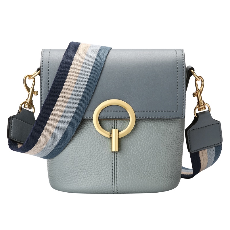 稻草人真皮女包包潮可爱斜跨包女百搭大容量单肩包水桶包