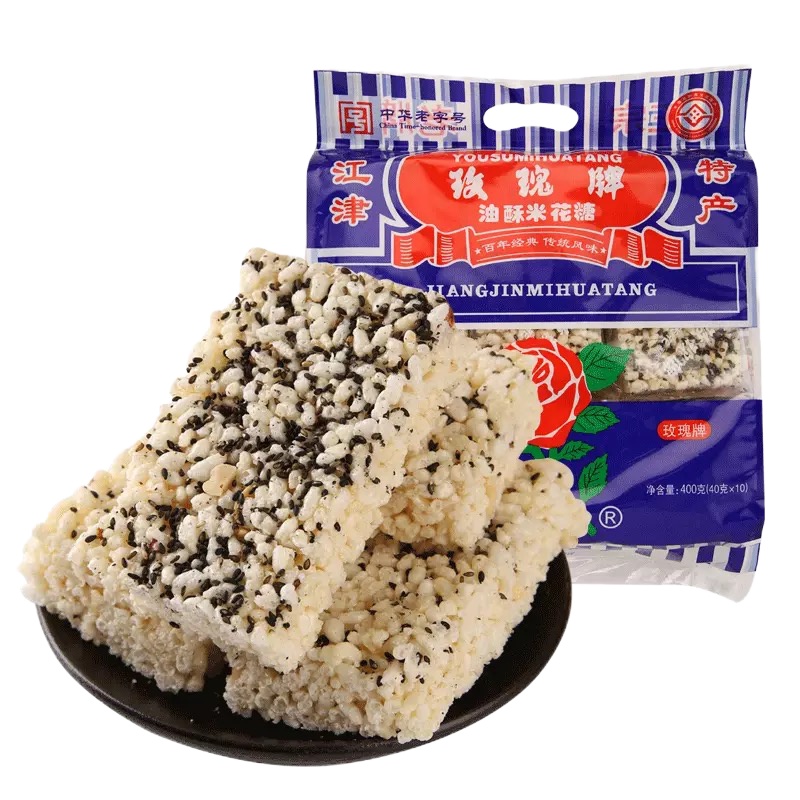 爱味佳玫瑰铝箔米花糖400g