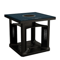 电暖桌子多功能取暖桌烤火炉正方形茶几家用电暖炉电烤火桌取暖器智能防爆玻璃带晾双衣杆电陶炉美诚凯辉M80云曼象牙白