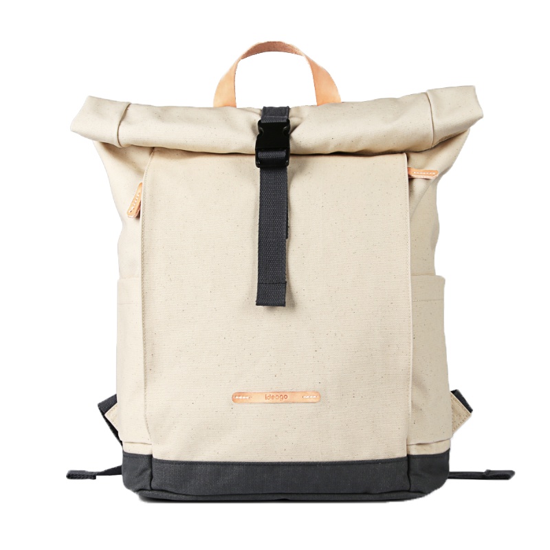 意行(ideago） 帆布背包 新款帆布包旅行背包 韩版学生书包初中学生书包大学生帆布双肩包潮牌时尚潮流