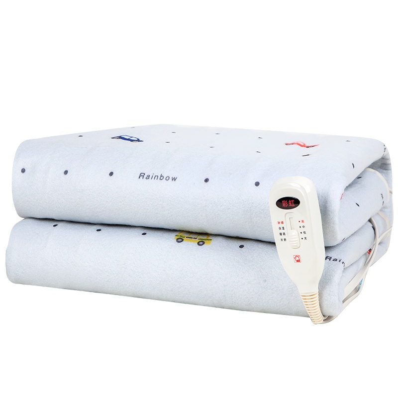 彩虹(RAINBOW)电热毯单人电褥子(1.5*0.7米) 可除螨学生宿舍安全辐射非水暖毯 官方旗舰店1215AA-C