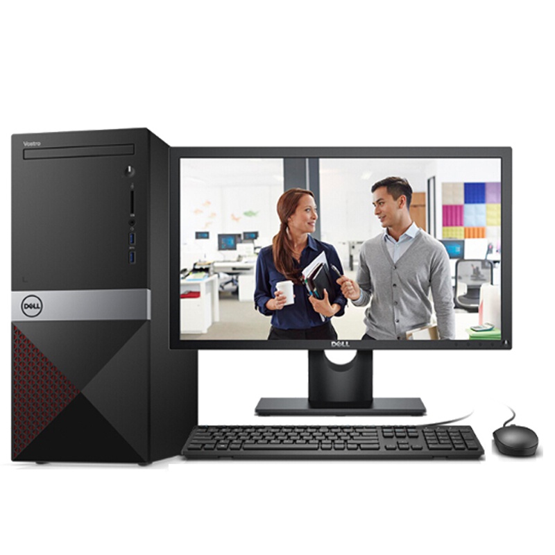 戴尔DELL Vostro 3670-R13N8S-ST 商用办公台式电脑整机（i5-8400 8GB 1TB+128GSSD 2G独显 W10h+23.6显示器）内存显卡升级版