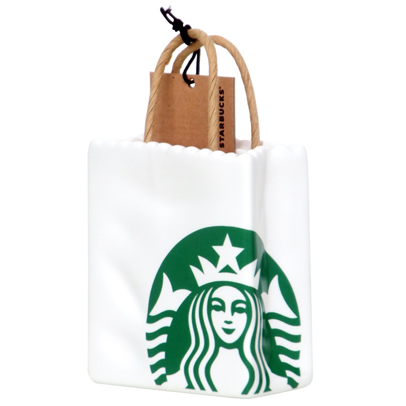 [赠人佳品]星巴克迷你购物袋陶瓷名片夹 卡夹 美国进口