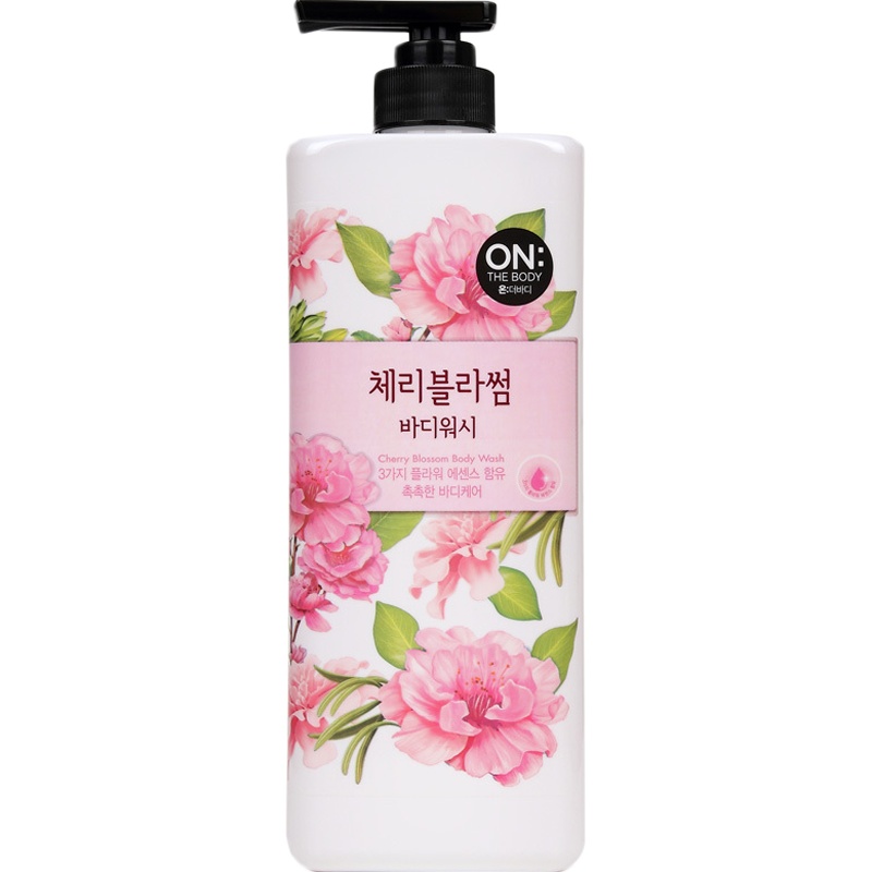 [家庭装超大容量]ON THE BODY 樱花香润肤沐浴露 900ml 滋润 保湿 犹如沐浴花海 适合各种肤质带泵 成人