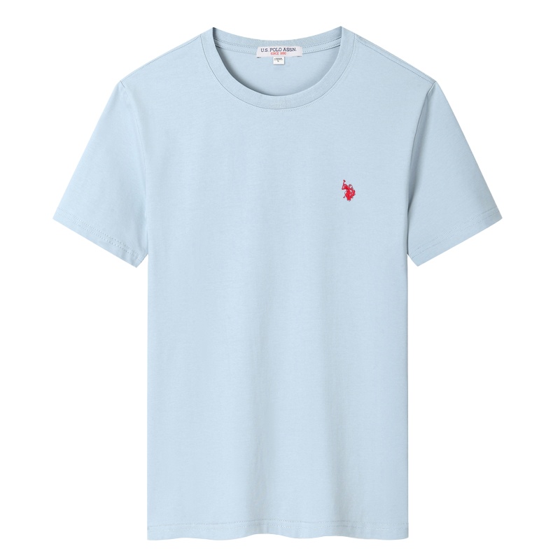 USPOLO ASSN（100%棉）夏季新款男士短袖T恤圆领纯棉慵懒风打底