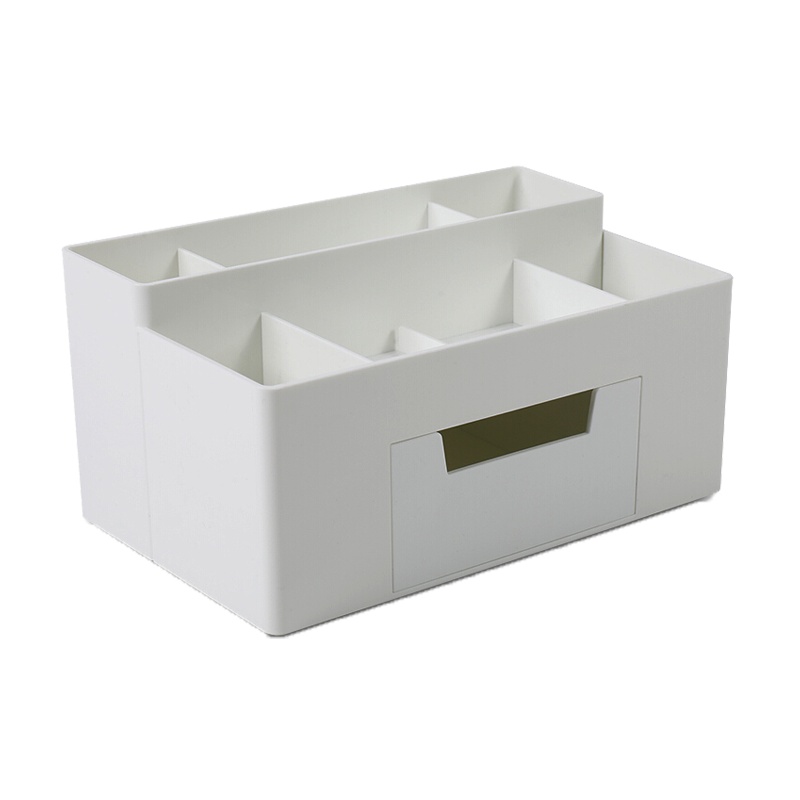 得力(deli)8914桌面收纳盒 多功能组合笔筒笔座 化妆品收纳盒带抽屉储物盒 办公桌面整理