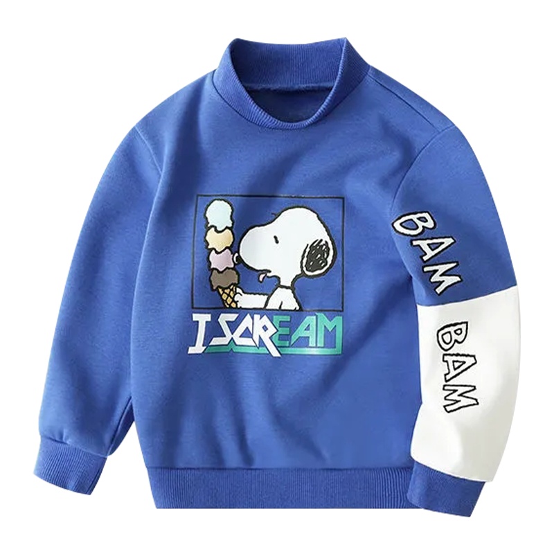 史努比SNOOPY童装儿童加绒卫衣男童秋冬新款长袖衣服男孩加厚上衣